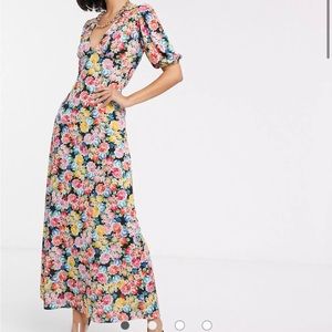 ASOS DESIGN maxi tea dress with strappy back in floral print
